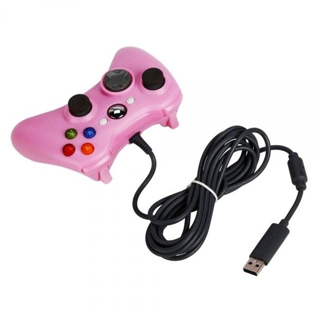Xbox 360 PC Pink Wired Game Controller Controllers - Tanga