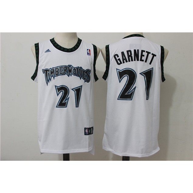 Minnesota Timberwolves #21 Garnett White throwback Basketball Jersey ...