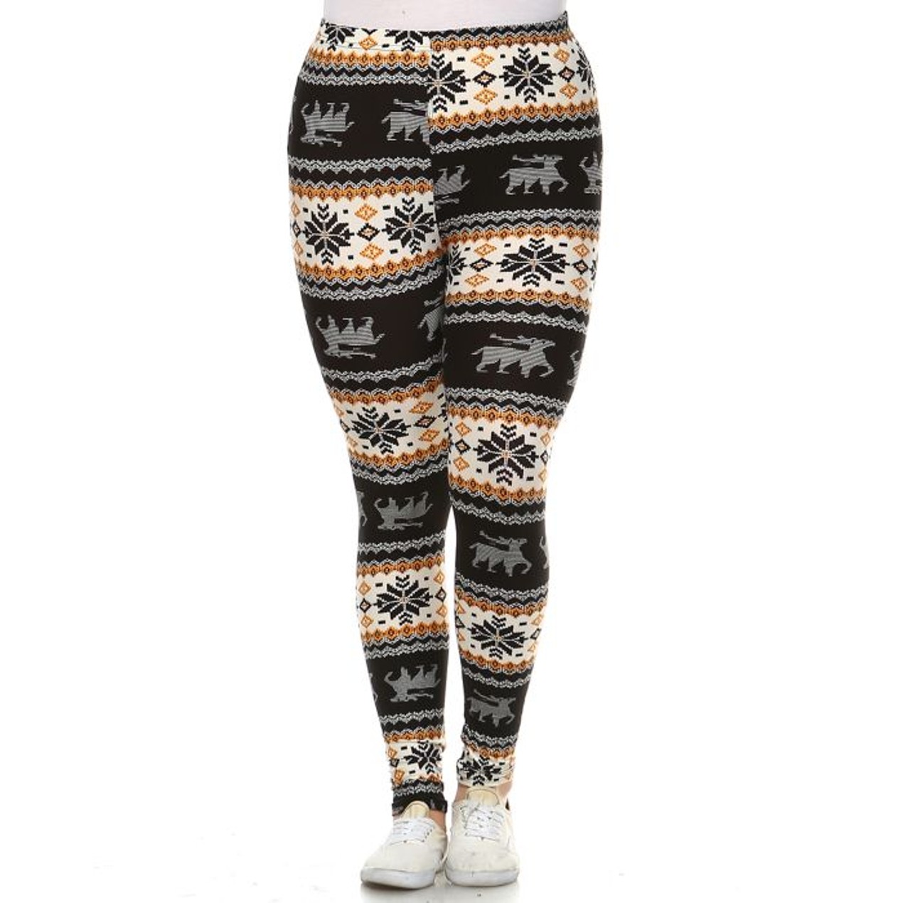 Plus Size Printed Winter Leggings Tanga