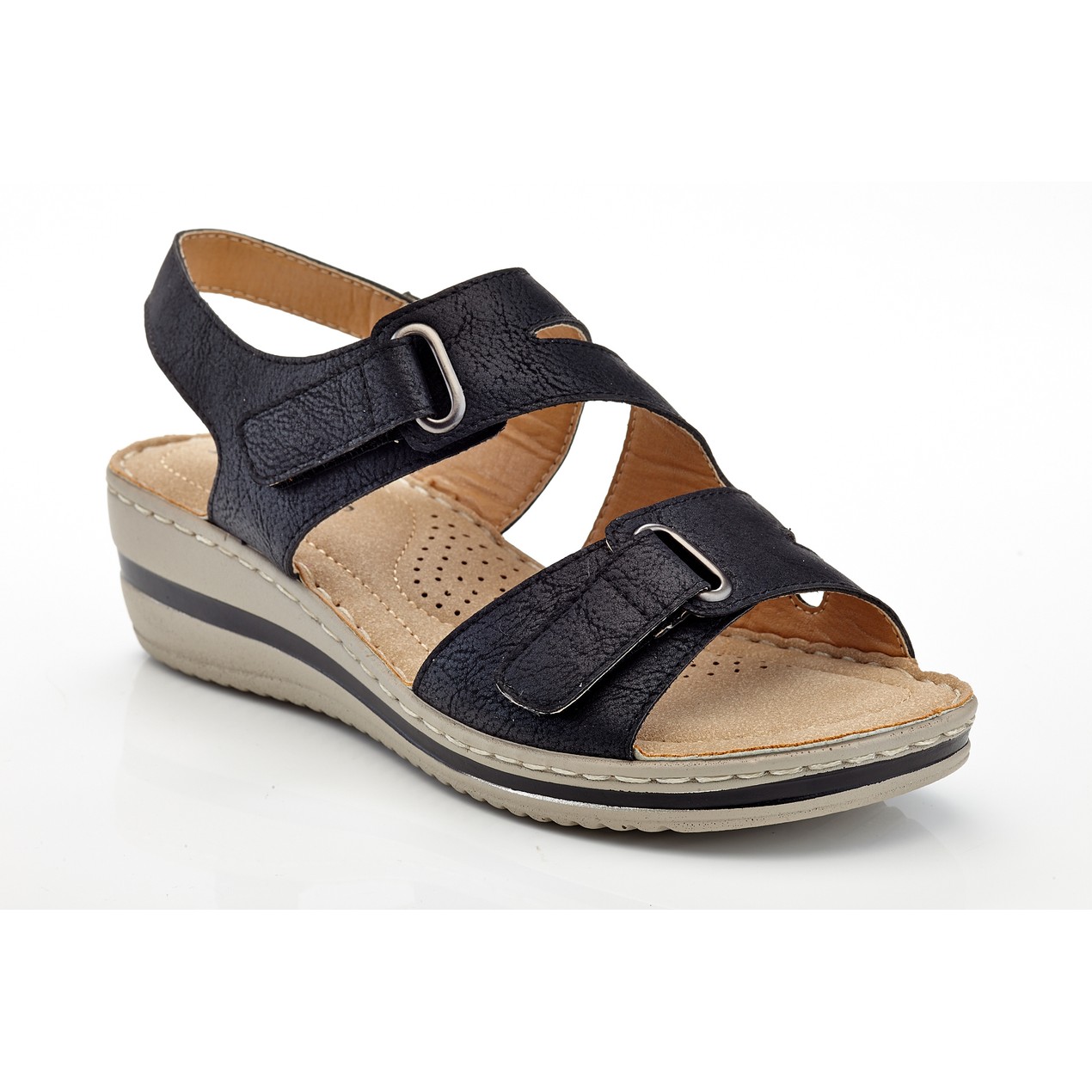 Women S Velcro Strap Casual Comfort Wedge Sandals Tanga