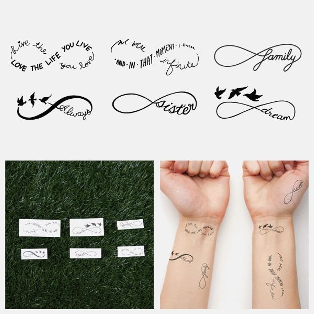 Sweet Nothings Temporary Tattoos Set Of 12 Tanga Sweet Nothings Temporary Tattoos Set Of 12 Tanga
